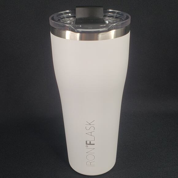 IRON °FLASK 32oz Rover Tumbler Winter White Vacuum Insulated 2 Black Straws - Picture 3 of 16